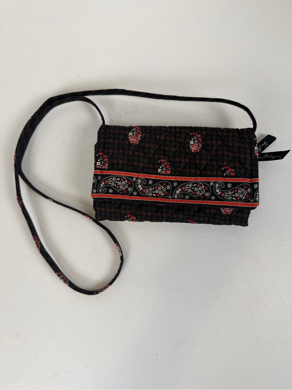 Vera Bradley Crossbody Trifold Organizer Bag Wallet Paisley